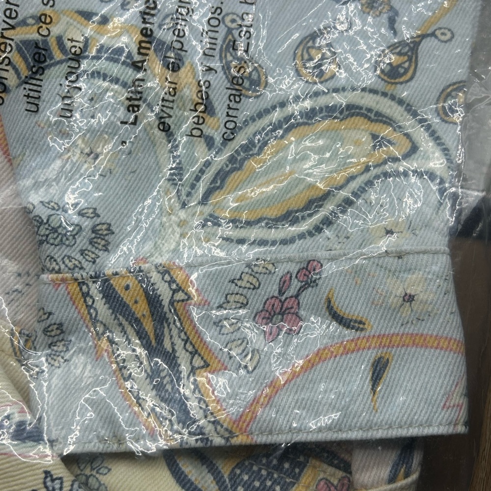 NWT MSRP $165 BlankNYC Coming Through Paisley Print Button Up Denim Jacket- SZ L - Picture 7 of 8
